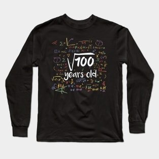 Square Root of 100 Years Old // Funny Math Birthday // 10 Years Old Long Sleeve T-Shirt